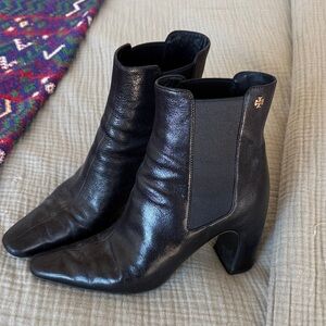 Tory Burch Black Leather Ankle Booties